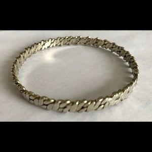 925 silver twist cuff stamped bangle bracelet